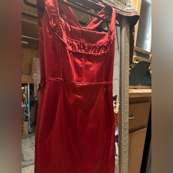 Red silk Galliano dress - Picture 2 of 7